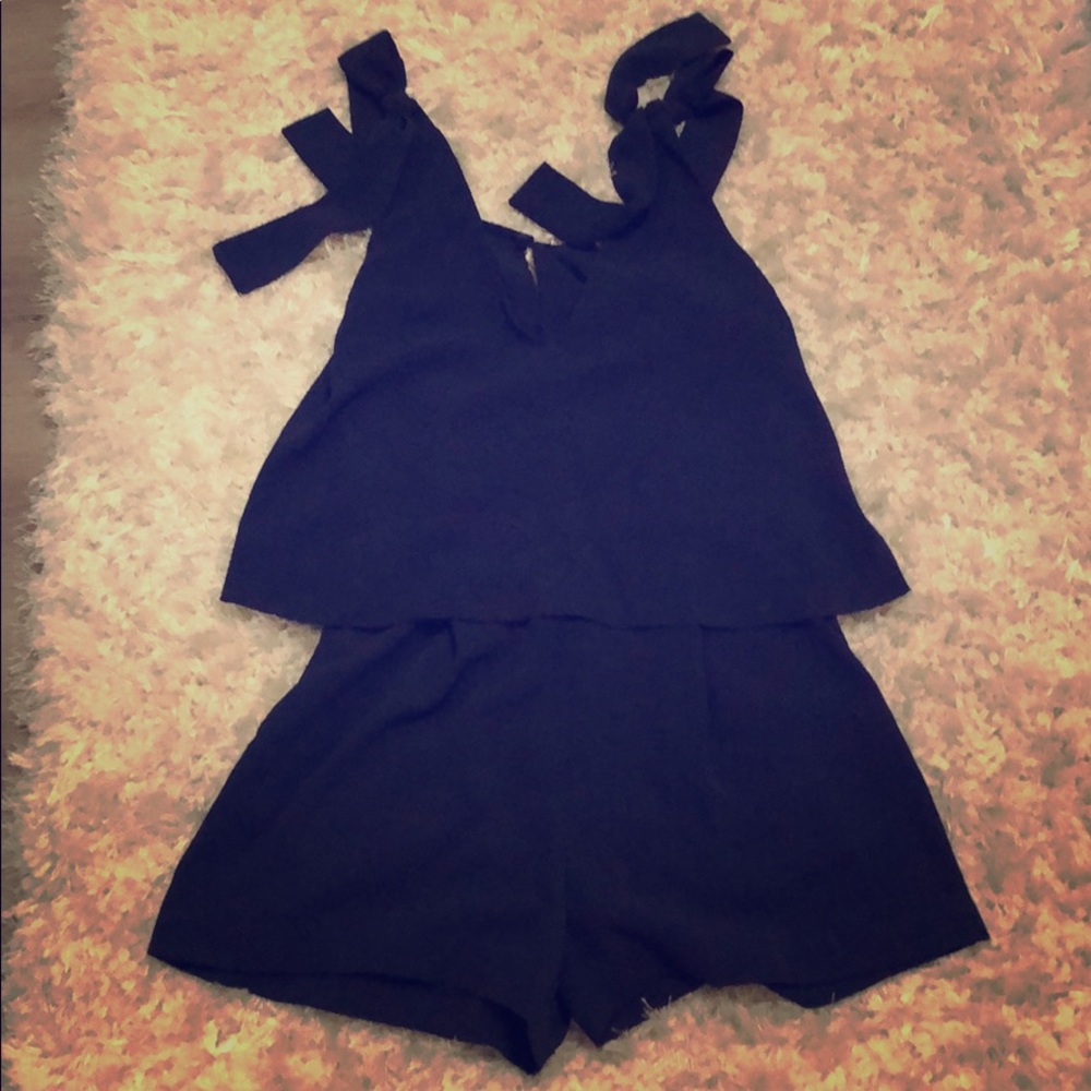 Navy blue romper